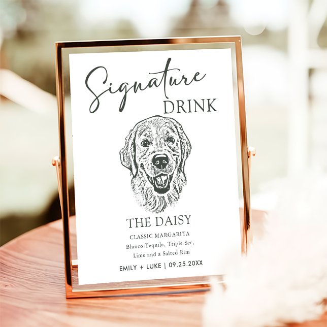 Golden Retriever Dog Wedding Signature Drink Sign (Creator Uploaded)