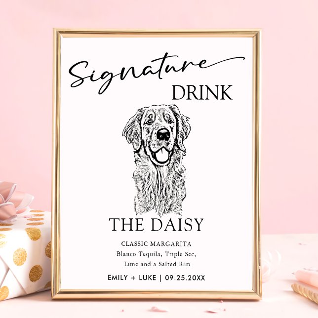 Golden Retriever Dog Wedding Signature Drink Sign (Creator Uploaded)