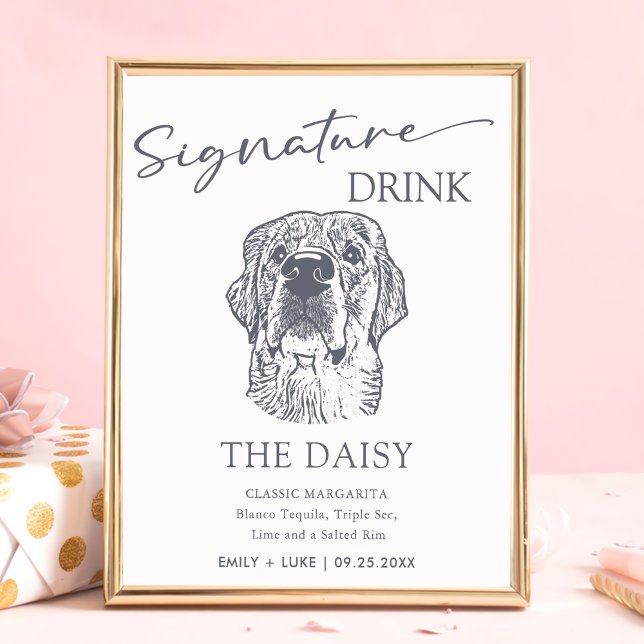 Golden Retriever Dog Wedding Signature Drink Sign (Creator Uploaded)
