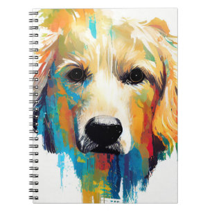 Golden Retriever Dog Wild Nature Animal Painting Notebook