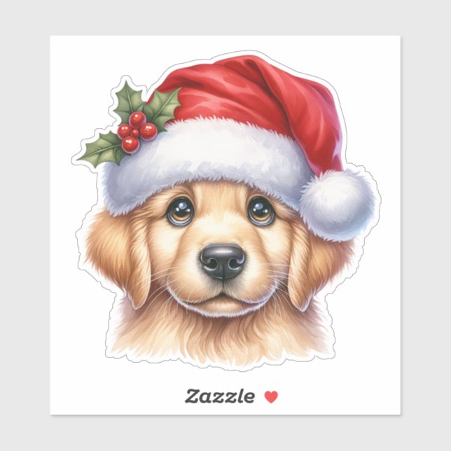 Golden Retriever Dog with Santa Claus Style-82535 (Sheet)