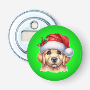 Golden Retriever Dog with Santa Claus Style-82535 Bottle Opener