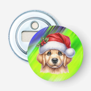 Golden Retriever Dog with Santa Claus Style-82535 Bottle Opener
