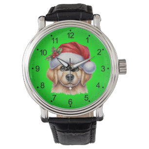 Golden Retriever Dog with Santa Claus Style-82535  Watch