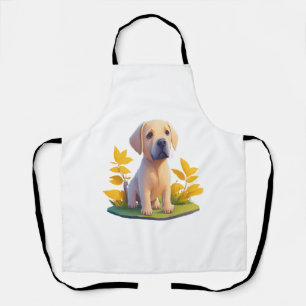 Golden Retriever Doggo T Shirt Cute Digital Chibi Apron