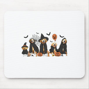 Golden Retriever Dogs Lovers Ghost Witch Halloween Mouse Pad