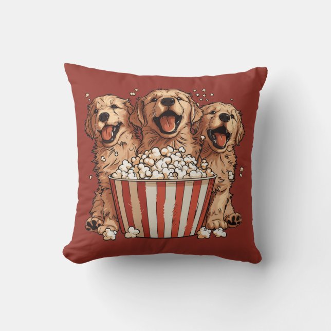 Golden Retriever Dogs Movie Popcorn Bucket Cushion (Front)