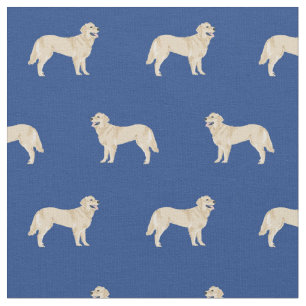 golden retriever dogs royal blue fabric