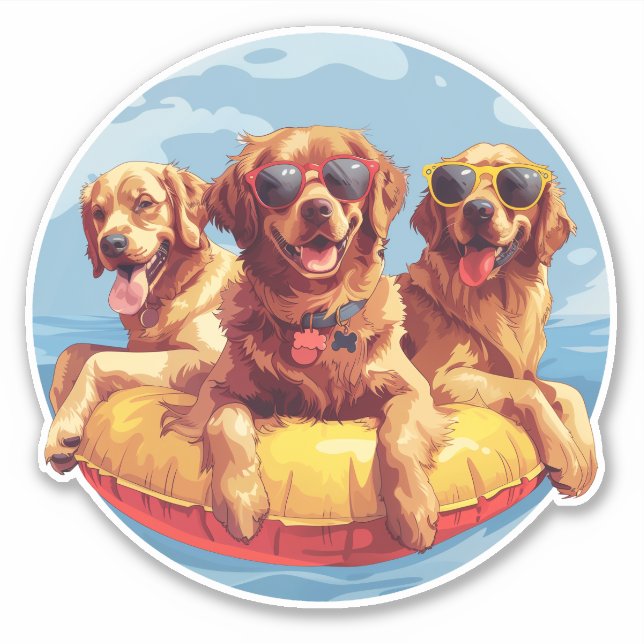 Golden Retriever Dogs Summer Pool Floaties (Front)