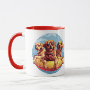 Golden Retriever Dogs Summer Pool Floaties Mug