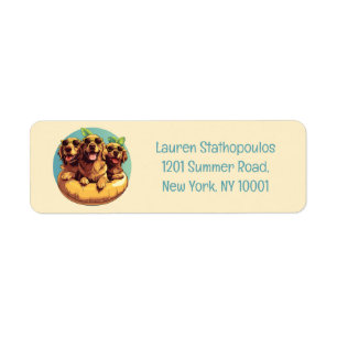 Golden Retriever Dogs Summer Pool Floaties Return Address Label