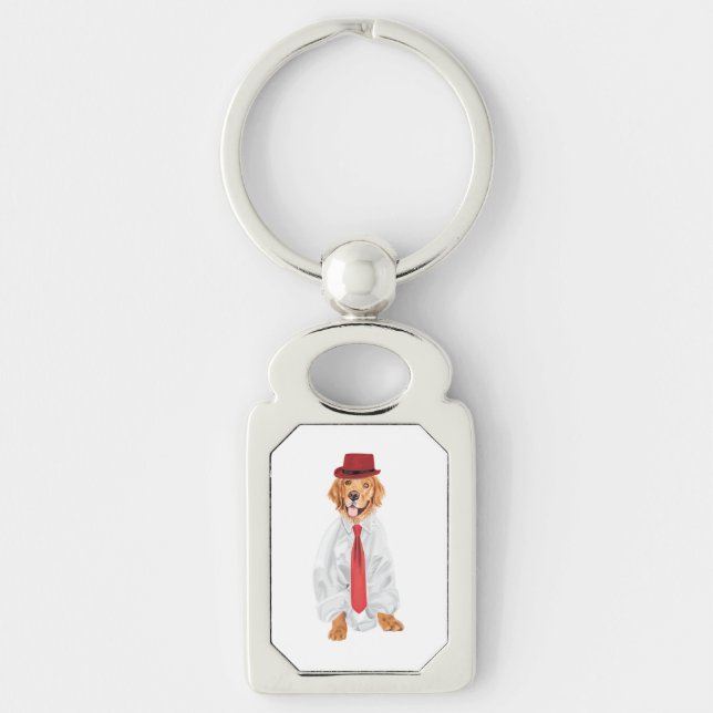 golden retriever drawing  key ring (Front)