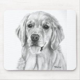 Golden Retriever Drawing Mousepad