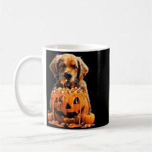 Golden Retriever Dripping Pumpkin Candy Corn Coffee Mug