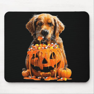 Golden Retriever Dripping Pumpkin Candy Corn Mouse Pad