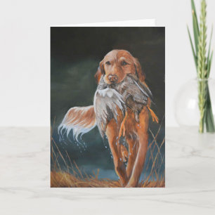 Golden Retriever Duck Dog Art Greeting Card