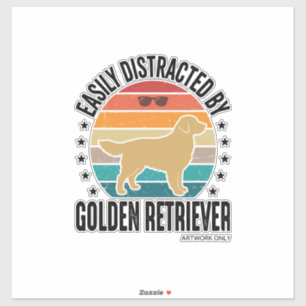 Golden Retriever Easily Distracted Vintage Dog Des