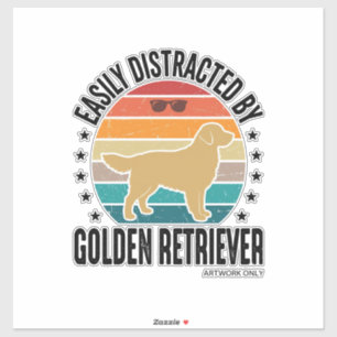 Golden Retriever Easily Distracted Vintage Dog Des