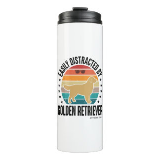 Golden Retriever Easily Distracted Vintage Dog Des Thermal Tumbler