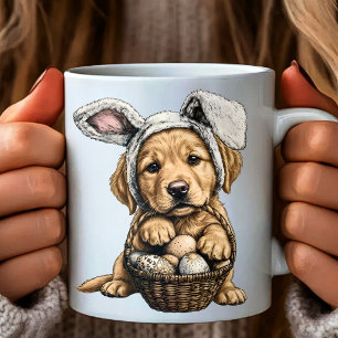 Golden Retriever Easter Bunny Puppy Coffee Mug