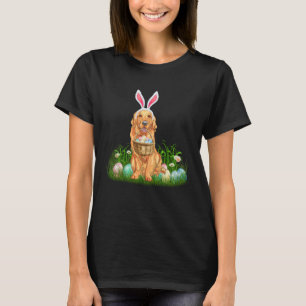 Golden Retriever Easter Day Bunny Eggs Easter Cost T-Shirt