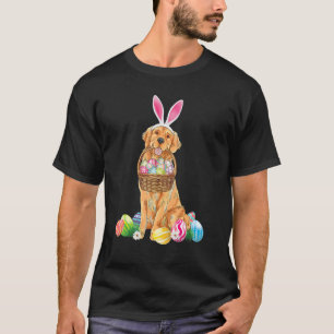 Golden Retriever Easter Day Bunny Eggs Easter Cost T-Shirt