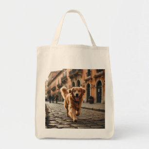 Golden Retriever Elegant Grocery Tote Bag