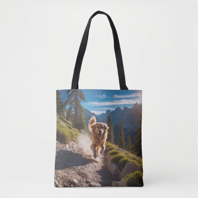 Golden Retriever Elegant Shoulder Tote Bag (Front)