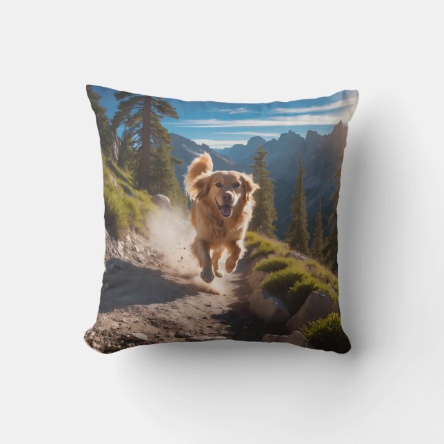Golden Retriever Elegant Throw Pillow (Front)