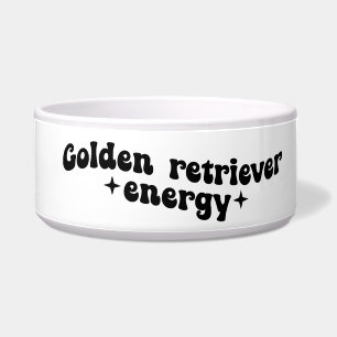 Golden Retriever Energy Ceramic Dog Bowl 