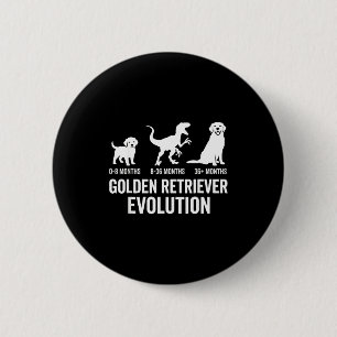 Golden retriever evolution dog mum dad golden 6 cm round badge