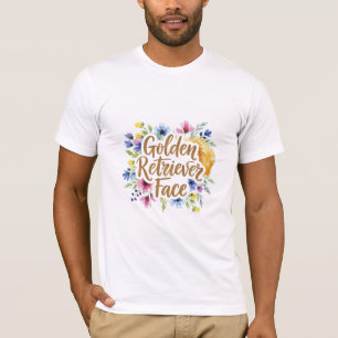 Golden Retriever Face Floral Art T-Shirt
