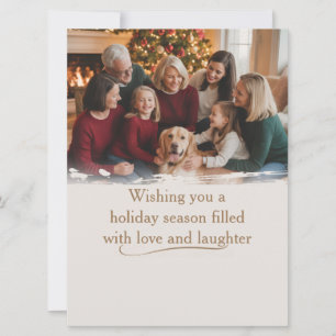Golden Retriever Family Christmas Love Laughter Holiday Card