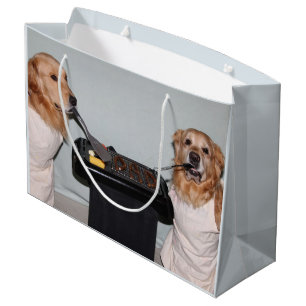 Golden Retriever Father's Day Dad Barbecue Large Gift Bag