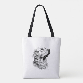 Golden Retriever Fine Line Art Phone Case | Artist Tote Bag