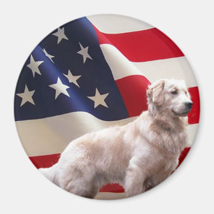 Golden Retriever Flag Magnet