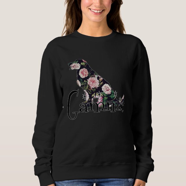 Golden Retriever Floral Gammie Dog  Christmas Sweatshirt (Front)