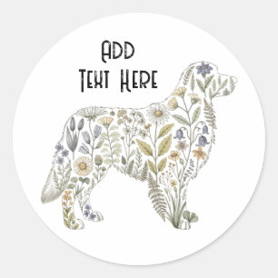 Golden Retriever Floral Sticker   Dog Mum Gift