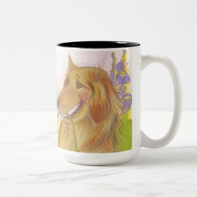 Golden Retriever, Flowers & Bees / Mug (Right)