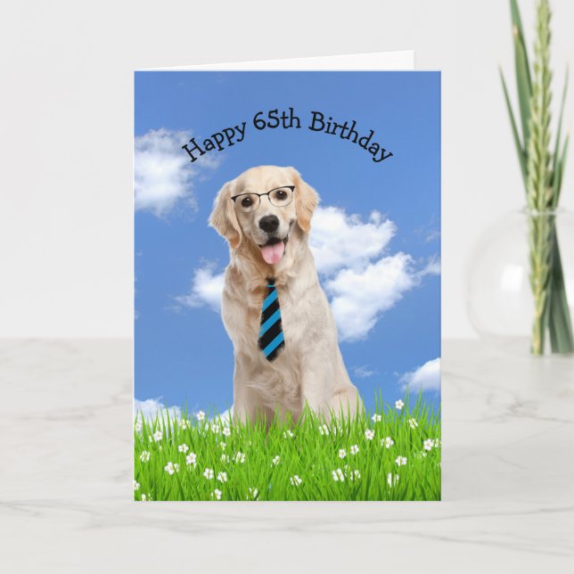 Golden Retriever For 65th Birthday Card (Front)