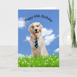 Golden Retriever For 65th Birthday Card