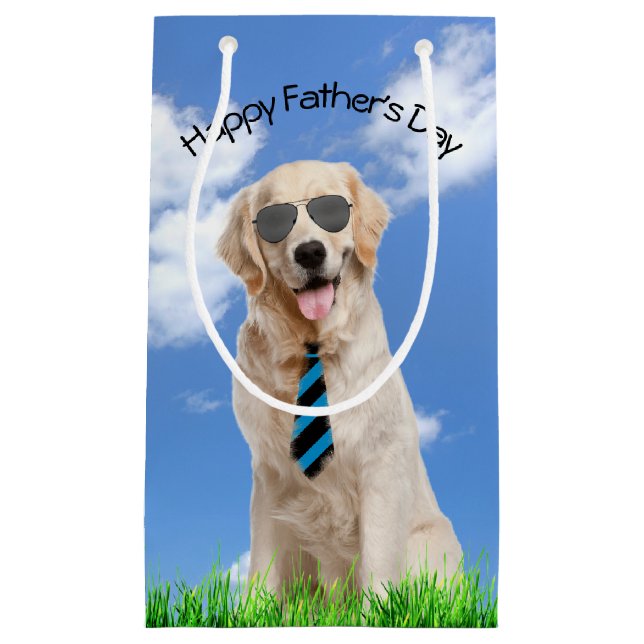 Golden Retriever For Father's Day  Small Gift Bag (Front)