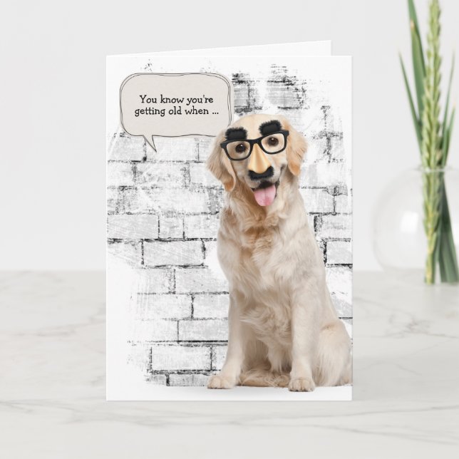 Golden Retriever for getting old birthday Card (Front)