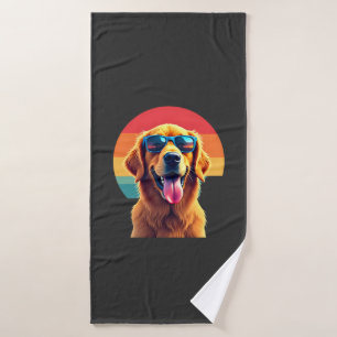 Golden Retriever for Kids Boys Girls Sunglasses Pe Bath Towel