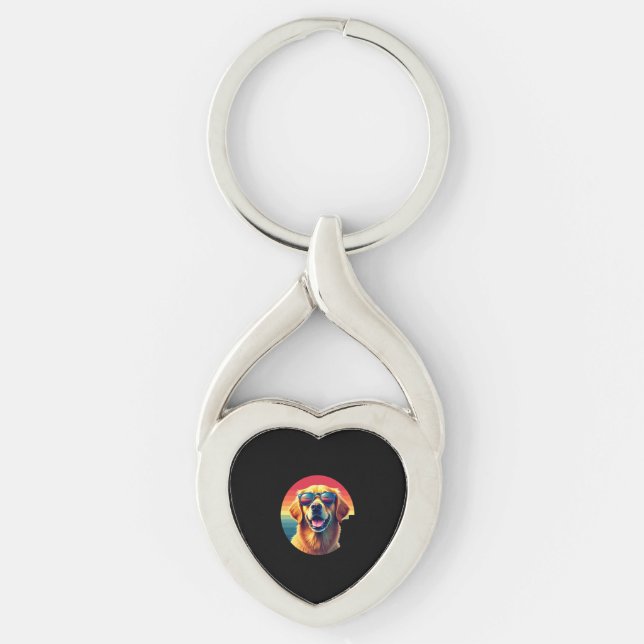 Golden Retriever for Kids Boys Girls Sunglasses Pe Key Ring (Front)