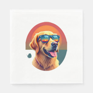 Golden Retriever for Kids Boys Girls Sunglasses Pe Napkin