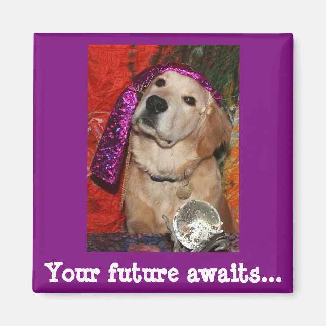 Golden Retriever Fortune Teller Magnet (Front)