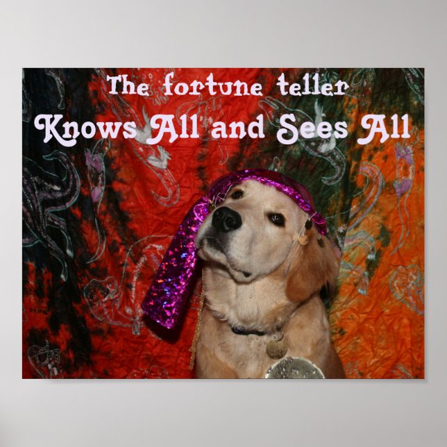 Golden Retriever Fortune Teller Poster (Front)