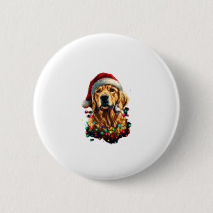 Golden Retriever Funny dog Christmas Santa Hat lig 6 Cm Round Badge