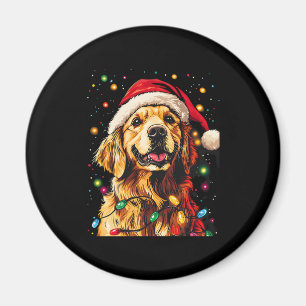Golden Retriever Funny dog Christmas Santa Hat lig Magnet